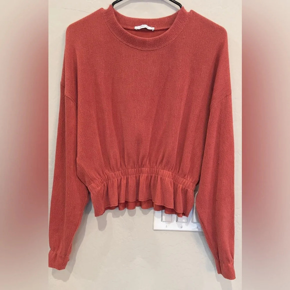 Zara size Small cropped sweater with gartered waist - Picture 1 of 8